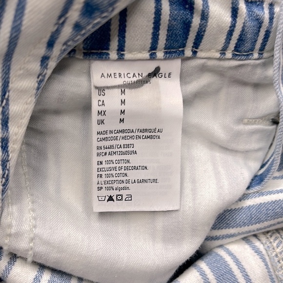 American Eagle Outfitters Striped Short Overalls l SIZE M - Picture 7 of 7